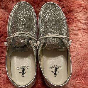 Corkys Kayak Silver Glitter Shoes
